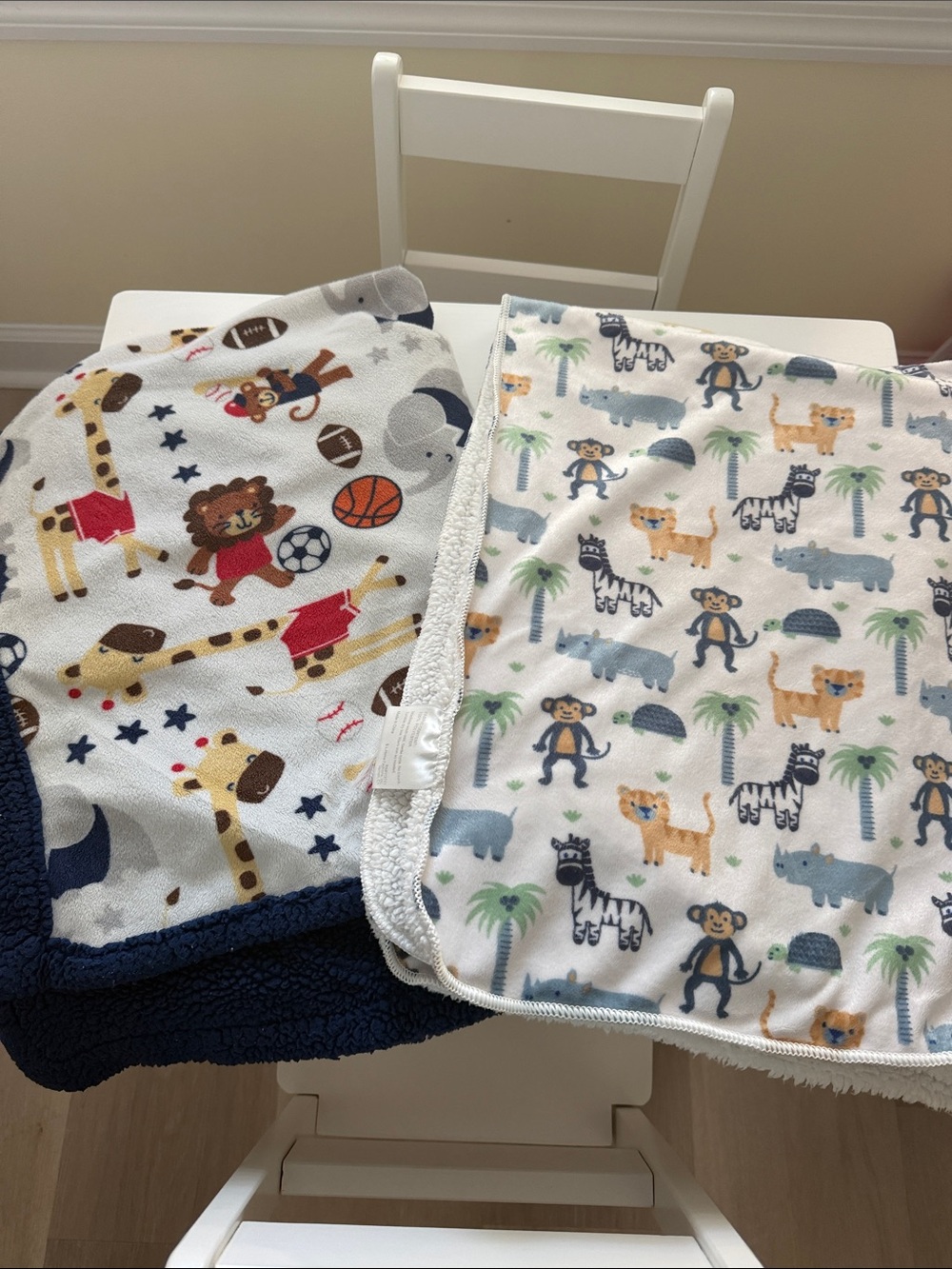 Two boy crib blankets